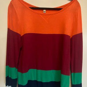 J. Crew multi-color block sweater, size Large